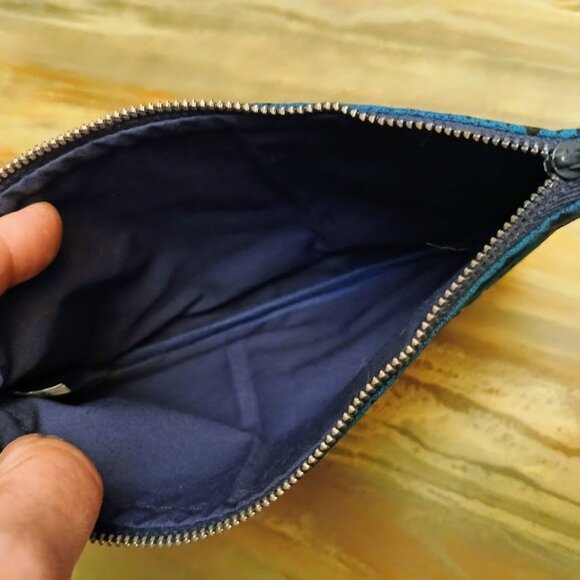 New Western theme Pouch Clutch Wristlet Blue Teal wallet cosmetics envelope bag - Picture 2 of 3